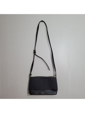 kate spade Black Lola Glitter & Leather Crossbody Shoulder Bag